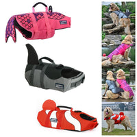 HKM-2123581 Pet Life Jacket for Dogs - Shark and Mermaid Summer Swimming Vest, Lightweight and Quick-Drying Safety Suit