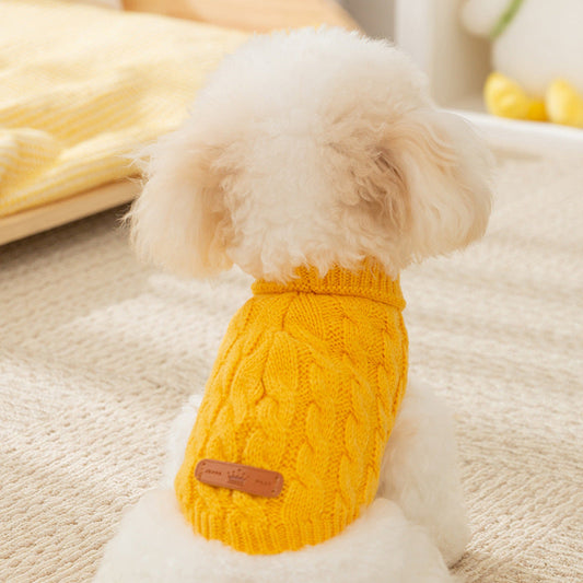 HKM-2123965 Twisted Knitted Sweater for Dogs - Autumn/Winter Collection in Various Colors and Sizes