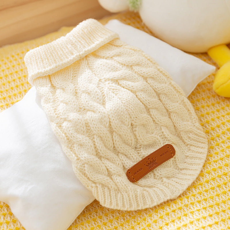 HKM-2123965 Twisted Knitted Sweater for Dogs - Autumn/Winter Collection in Various Colors and Sizes