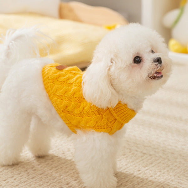 HKM-2123965 Twisted Knitted Sweater for Dogs - Autumn/Winter Collection in Various Colors and Sizes