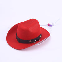 HKM-2124221 Stylish Mini Cowboy Hat for Pets - Polyester Woven Design in Multiple Colors