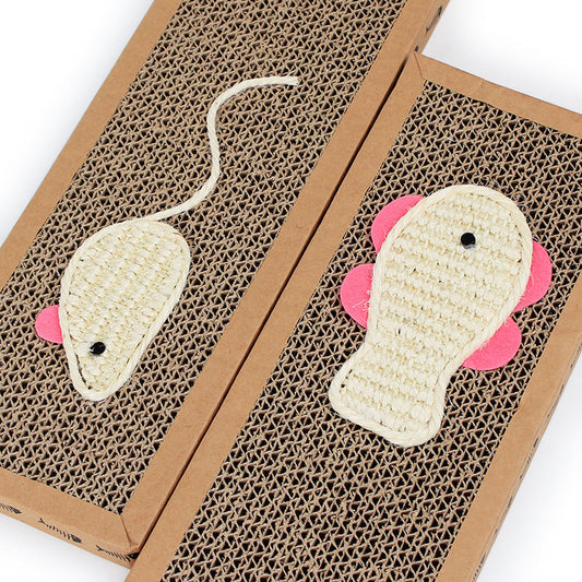 HKM-2125373 Large and Small Sisal Cat Scratching Board - Flat Design for Comfortable Use