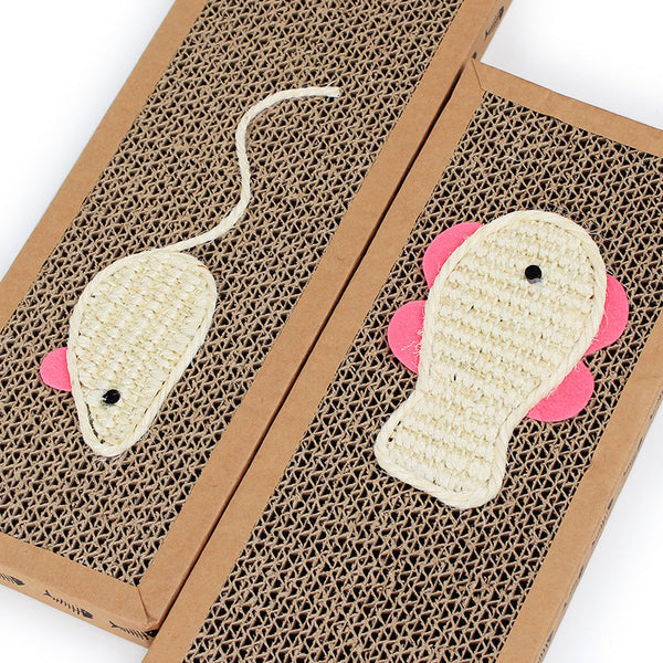 HKM-2125373 Large and Small Sisal Cat Scratching Board - Flat Design for Comfortable Use