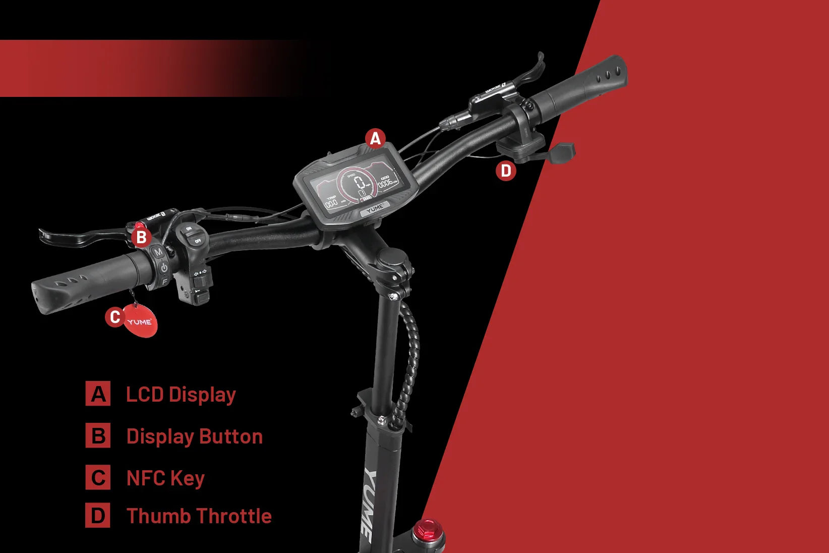 HKM-212563 YUME Y11+ 250W Smart Electric Mobility Scooter - Foldable, All-Terrain, 11-Inch Tubeless Tires, Bluetooth Control