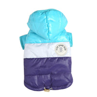 HKM-2125757 Waterproof Hooded Down Padded Jacket for Two-Legged Puppies in Brown, Pink, Navy Blue