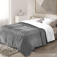 HKM-212691 Electric King Size Fleece Blanket with Dual Controllers, 10 Heat Levels, Auto Shut-Off, Machine Washable