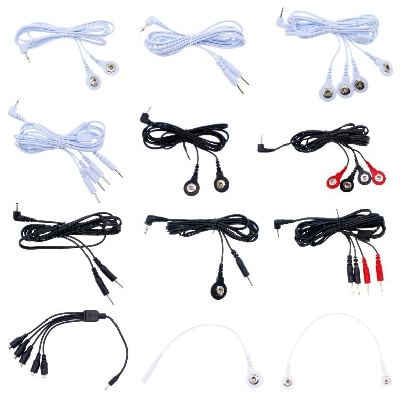 HKM-212755 Electrotherapy Electrode Cables for Massage & Relaxation - 2 or 4 Button Options Available