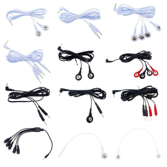 HKM-212755 Electrotherapy Electrode Cables for Massage & Relaxation - 2 or 4 Button Options Available