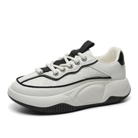 HKM-212755 YB6051-1 New Women's Sports Shoes Solid Color Autumn Breathable Increase Sole Sports Casual Shoes Versatile Board Shoes