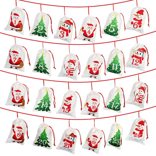 HKM-212819 Christmas Hanging Gift Bag - Felt Calendar Design, 11x16cm, OPP Packaged