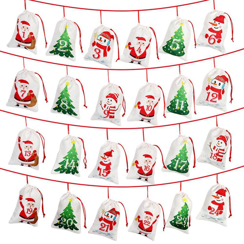HKM-212819 Christmas Hanging Gift Bag - Felt Calendar Design, 11x16cm, OPP Packaged
