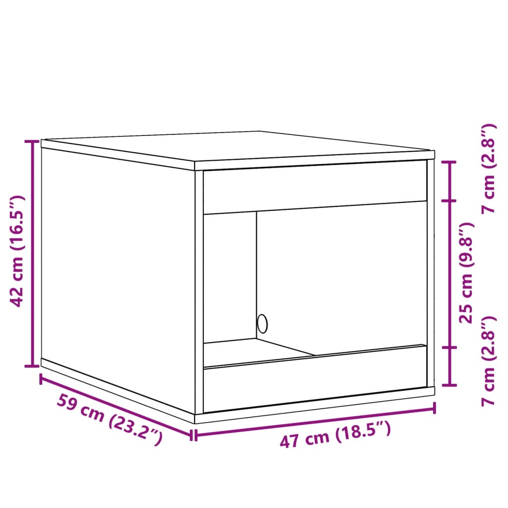 HKM-2128445 Cozy Cat Litter Box in Sonoma Oak Finish with Hidden Design, Engineered Wood, 47x59x42 cm
