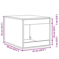HKM-2128445 Cozy Cat Litter Box in Sonoma Oak Finish with Hidden Design, Engineered Wood, 47x59x42 cm