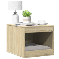 HKM-2128445 Cozy Cat Litter Box in Sonoma Oak Finish with Hidden Design, Engineered Wood, 47x59x42 cm