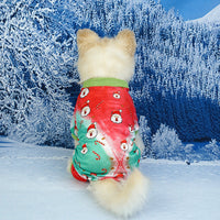 HKM-2129341 Festive Red and Green Santa Claus and Christmas Tree Dog Clothes in Sizes S, M, L, XL