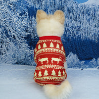 HKM-2129341 Festive Red and Green Santa Claus and Christmas Tree Dog Clothes in Sizes S, M, L, XL