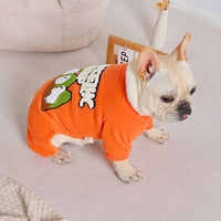 HKM-2129597 Stylish Winter Padded Four-Legged Dog Coat in Orange Cotton