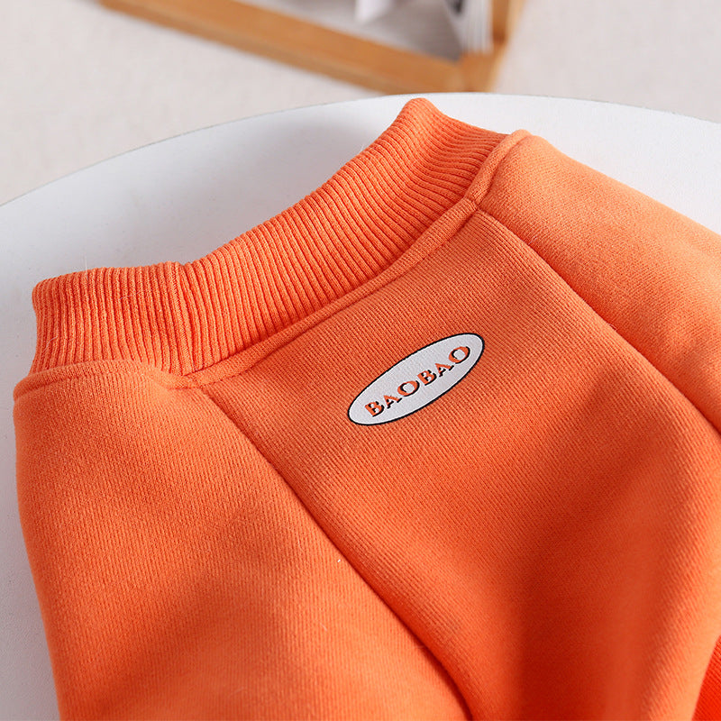 HKM-2129597 Stylish Winter Padded Four-Legged Dog Coat in Orange Cotton