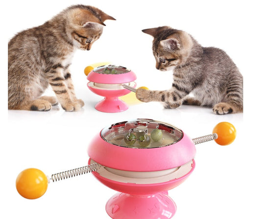 HKM-2129981 Rotary Cat Toy with Peppermint Ball and Colorful Stick for Engaging Playtime