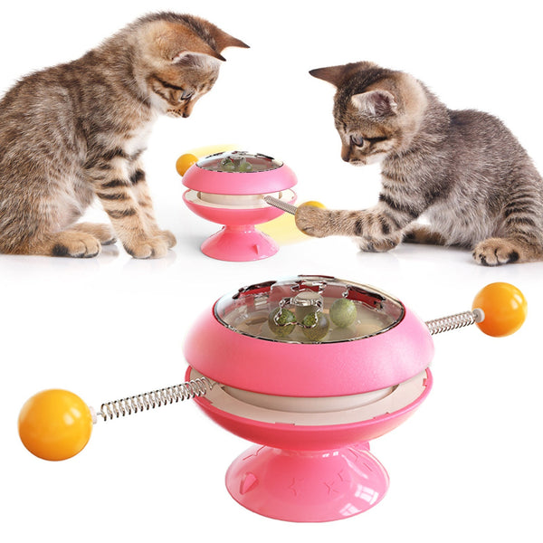 HKM-2129981 Rotary Cat Toy with Peppermint Ball and Colorful Stick for Engaging Playtime