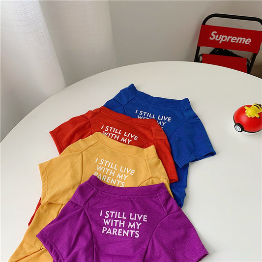 HKM-2133309 Cotton Summer T-shirt for Dogs - Available in Multiple Colors and Sizes