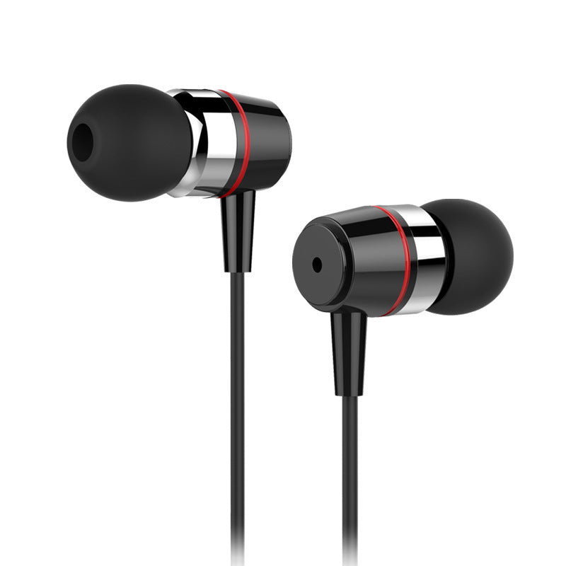 HKM-213395 Metal In-Ear Earphones with 3.5mm Plug and 1.2M Silica Gel Wire for Computers and Mobile Devices