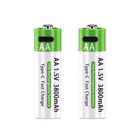 HKM-213395 Rechargeable Lithium AA Battery Pack 15V 3800mAh with Type-C Fast Charge, 1200 Cycles