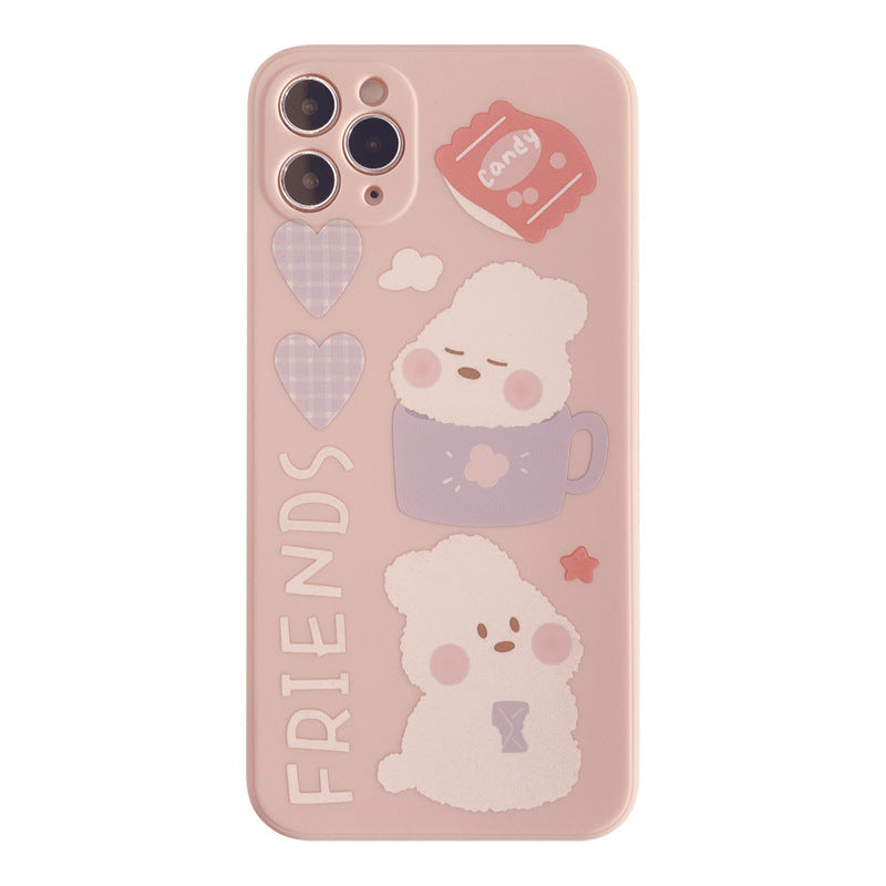 HKM-213459 Rubik's Cube Rabbit Phone Case for iPhone - TPU Back Cover with Cartoon Design