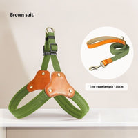 HKM-2134717 Small Dog Breast Collar and Leash Set for Bichon and Other Pets