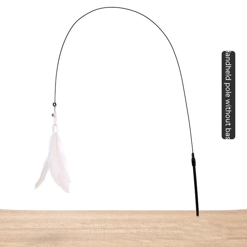 HKM-2135741 Suction Cup Cat Toy with Bell and Feather Wand in Various Colors