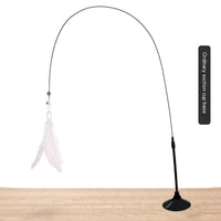 HKM-2135741 Suction Cup Cat Toy with Bell and Feather Wand in Various Colors