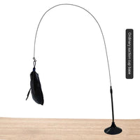 HKM-2135741 Suction Cup Cat Toy with Bell and Feather Wand in Various Colors