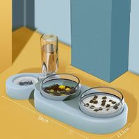 HKM-2136893 Automatic Pet Feeding Station with 2 Bowls and Water Fountain, Easy Clean Plastic, Multiple Color Options, 550ml Volume