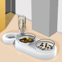 HKM-2136893 Automatic Pet Feeding Station with 2 Bowls and Water Fountain, Easy Clean Plastic, Multiple Color Options, 550ml Volume