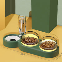HKM-2136893 Automatic Pet Feeding Station with 2 Bowls and Water Fountain, Easy Clean Plastic, Multiple Color Options, 550ml Volume