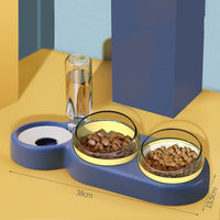 HKM-2136893 Automatic Pet Feeding Station with 2 Bowls and Water Fountain, Easy Clean Plastic, Multiple Color Options, 550ml Volume