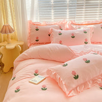HKM-213843 Princess Style Embroidered Cotton Towel Set - Four Piece Bedding Collection