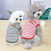 HKM-2138685 Casual Striped Vest for Pets - Lightweight Cotton with Multiple Color Options