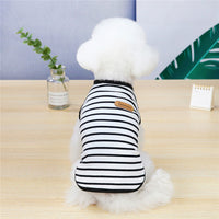 HKM-2138685 Casual Striped Vest for Pets - Lightweight Cotton with Multiple Color Options