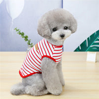 HKM-2138685 Casual Striped Vest for Pets - Lightweight Cotton with Multiple Color Options