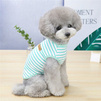HKM-2138685 Casual Striped Vest for Pets - Lightweight Cotton with Multiple Color Options