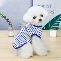 HKM-2138685 Casual Striped Vest for Pets - Lightweight Cotton with Multiple Color Options