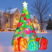 HKM-213971 7ft Inflatable Christmas Tree with LED Lights for Indoor and Outdoor Holiday Decorations