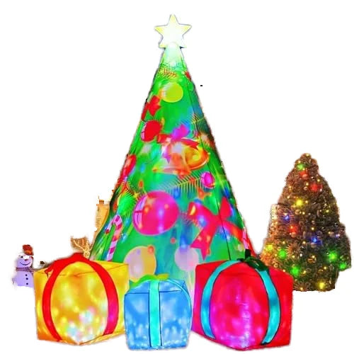 HKM-213971 7ft Inflatable Christmas Tree with LED Lights for Indoor and Outdoor Holiday Decorations