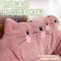 HKM-2140733 Cozy Cartoon Pet Bed for Dogs and Cats - Soft Cloth Nest in Cat Red and Gray