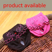 HKM-2141245 Cotton Lace Dog Safety Panty in Brown and Red - XS, S, M, L Sizes