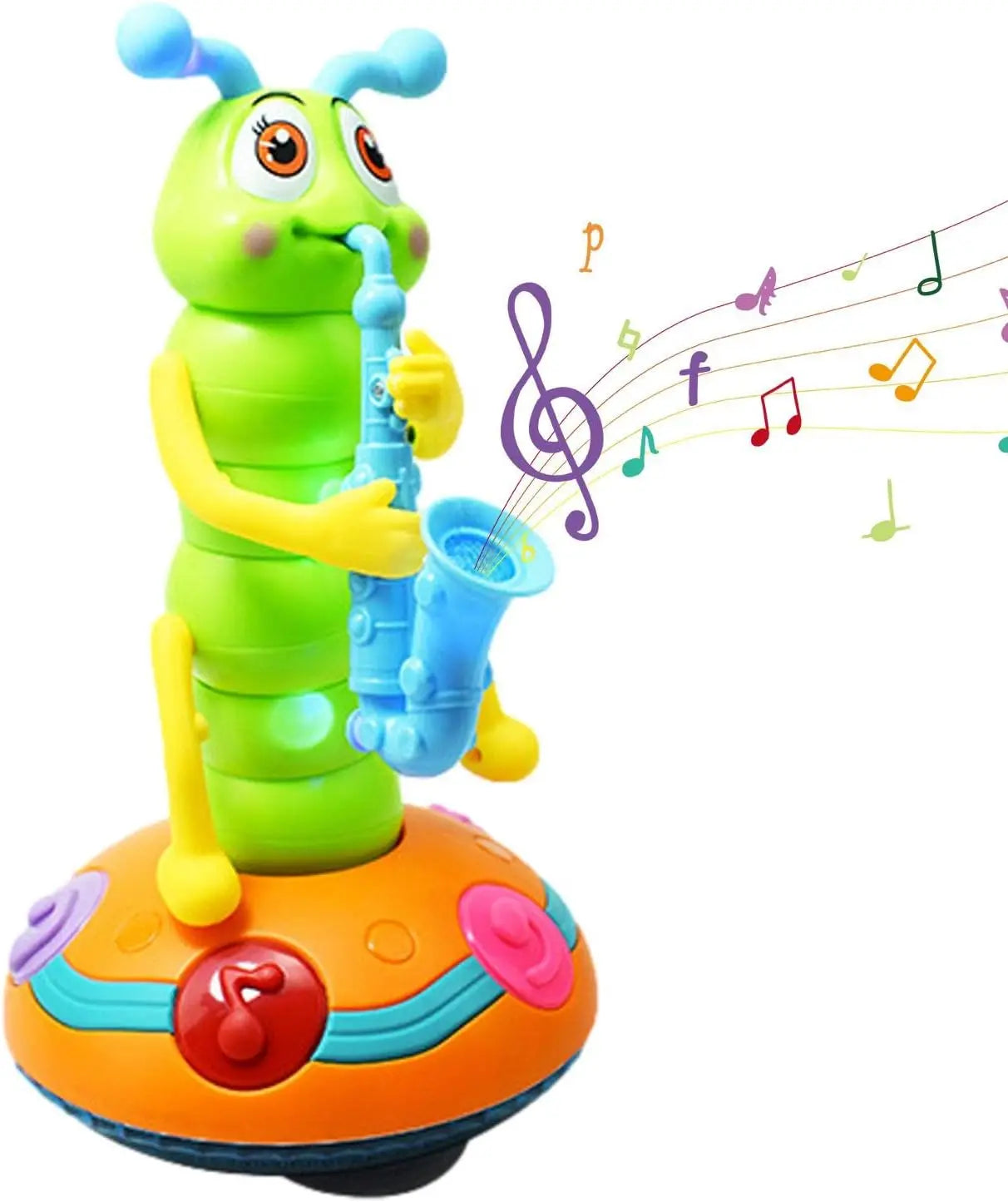 HKM-214163 Electric Dancing Caterpillar Toy with Light and Music for Infants and Toddlers, Ages 0-4 Years