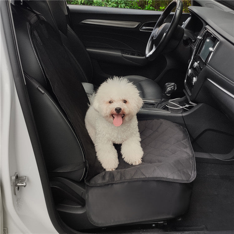 HKM-2142909 Quilted Cotton Front Seat Cover Protector for Pets - Waterproof Car Seat Cushion, Universal Fit