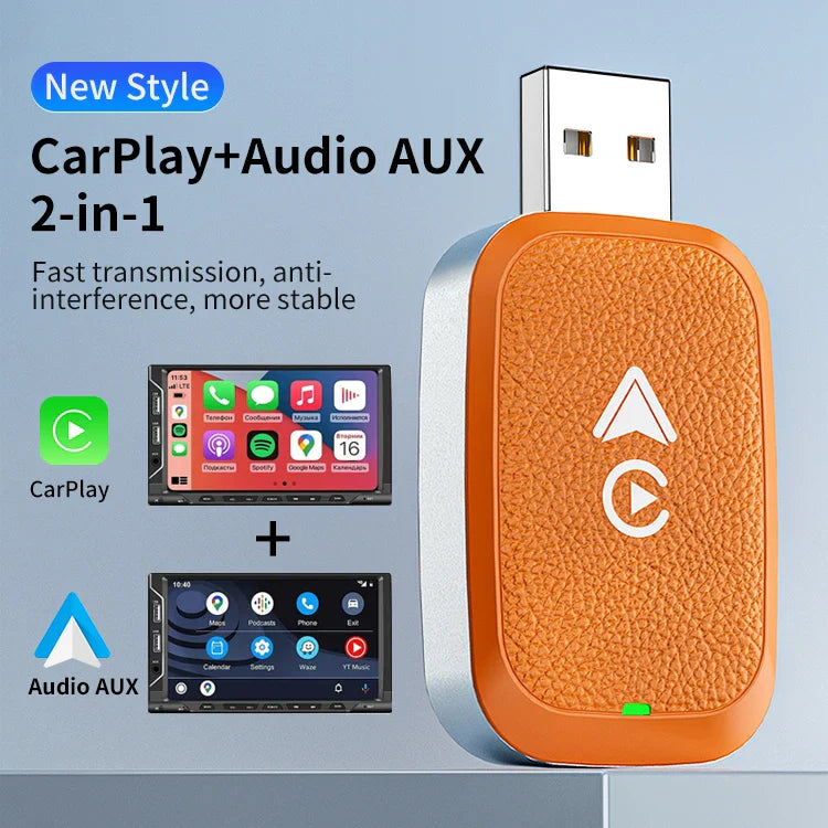 HKM-214419 Wireless 2-in-1 CarPlay Adapter for Seamless iPhone and Android Connectivity