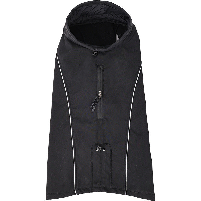 HKM-2146109 Outdoor Soft Shell Dog Jacket - Durable Polyester Fiber in Rock Brown, Blue, Black, Sizes XS-3XL